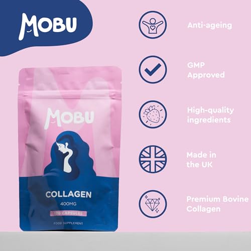 Hydrolysed Collagen 400mg 120 Capsules | Hair, Skin and Joint Health Supplement | Bovine Collagen for Women & Men MOBUAu supplements