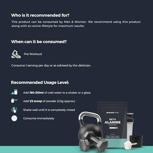 Nutrabay Pure 100% Beta Alanine Powder, Pre Workout supplement for Men & Women NutrabayAu supplements