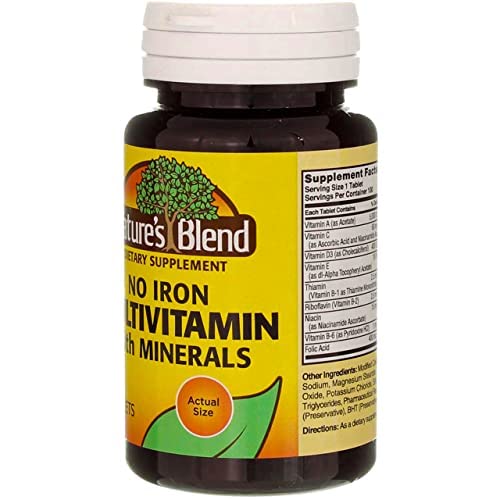 Nature's Blend Multiple Vitamin with Minerals No Iron 100 Tabs Nature's BlendAu supplements