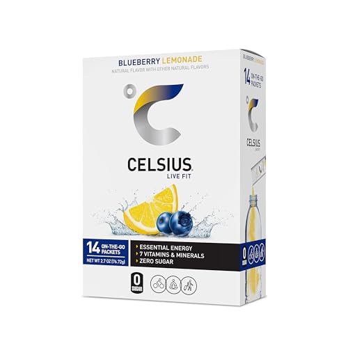 CELSIUS On-the-Go Essential Energy Drink Mix, Blueberry Lemonade (14 Stick Pack) CELSIUSUS supplements