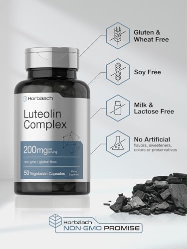 Luteolin Complex with Rutin | 50 Capsules | Vegetarian, Non-GMO & Gluten Free Flavonoid HorbäachAu supplements