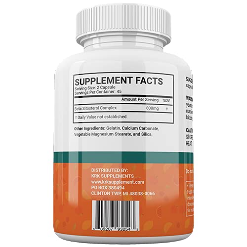 KRK SUPPLEMENTS Bundle Combo for 3 Total Bottles of Beta Sitosterol 800mg KRK SUPPLEMENTSUS supplements