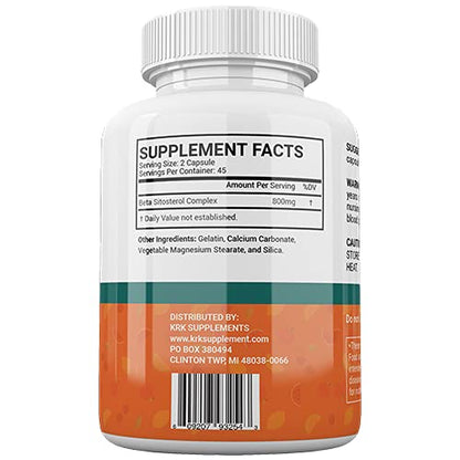 KRK SUPPLEMENTS Bundle Combo for 3 Total Bottles of Beta Sitosterol 800mg KRK SUPPLEMENTSUS supplements