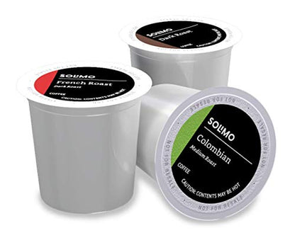 Amazon Brand - Solimo Coffee Pods, Assorted pack (French, Dark, Colombian) SolimoUS supplements