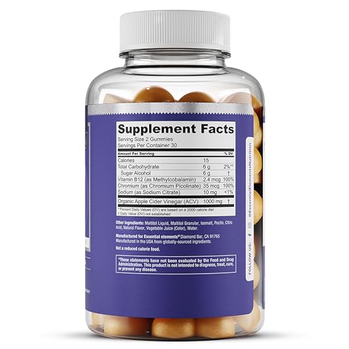 Essential Elements Zero-Sugar ACV Apple Cider Vinegar Gummies from “The Mother” Essential ElementsUS supplements