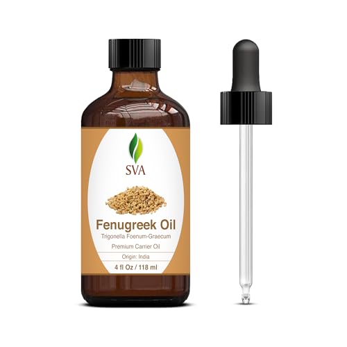 SVA Fenugreek Oil 4oz (118ml) Premium Carrier Oil with Dropper for Hair Care, Hair Oiling, Scalp Massage SVA ORGANICSAu supplements