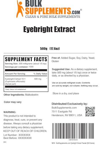 BULKSUPPLEMENTS.COM Eyebright Extract Powder - Eye Bright Extract - Eye Supplement BULKSUPPLEMENTS.COMUS supplements