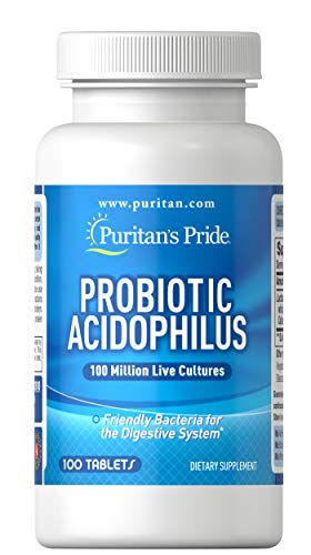 Puritan's Pride Probiotic Acidophilus Tablets, White, 100 Count Puritan's PrideAu supplements