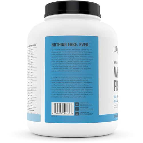 Levels Grass Fed 100% Whey Protein, No Hormones, Unflavored, 5LB Levels NutritionUS supplements