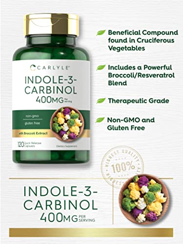 Carlyle Indole-3-Carbinol (I3C) 400mg | 120 Capsules | Advanced Formula CarlyleAu supplements