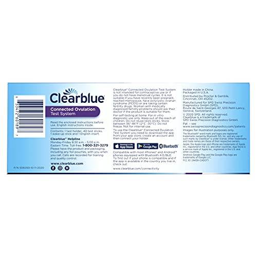Clearblue Connected Ovulation Test System featuring Bluetooth connectivity and Advanced ClearblueUS supplements