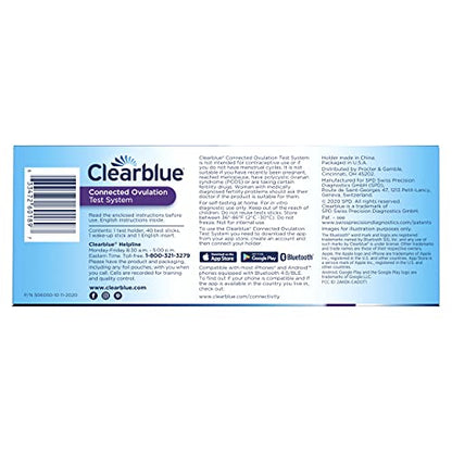 Clearblue Connected Ovulation Test System featuring Bluetooth connectivity and Advanced ClearblueUS supplements