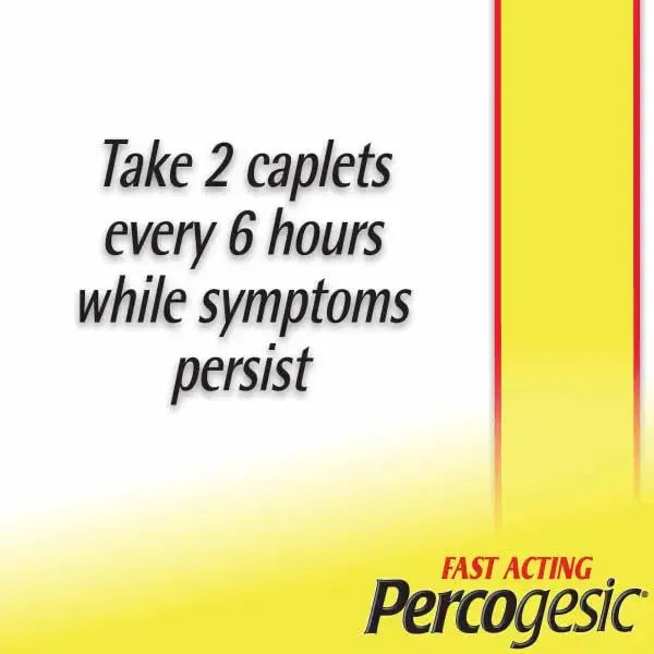 Percogesic Original Pain Relief | Aspirin Free Fast Acting Relief | 90 Coated Caplets (4 Pack) PercogesicAu supplements