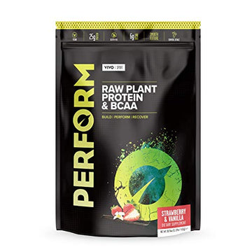 Vivo Life Perform Strawberry & Vanilla Flavour Vegan Protein Powder - BCAA Pea & Hemp Blend Vivo lifeAu supplements