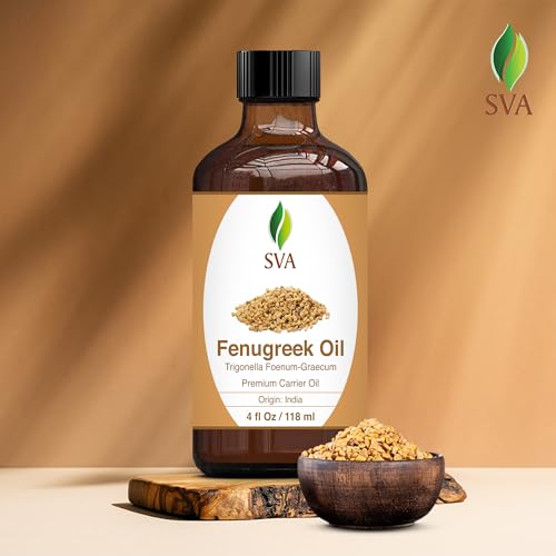 SVA Fenugreek Oil 4oz (118ml) Premium Carrier Oil with Dropper for Hair Care, Hair Oiling, Scalp Massage SVA ORGANICSAu supplements