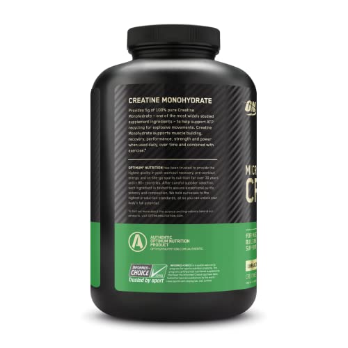 Optimum Nutrition Micronized Creatine Monohydrate Powder, Unflavored, Keto Friendly Optimum NutritionAu supplements
