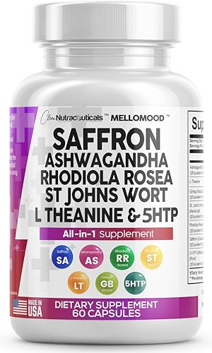 Clean Saffron Supplements with Ashwagandha 8000mg - Mood Support with L-Theanine Clean NutraceuticalsUS supplements