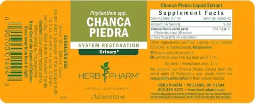 Herb Pharm Chanca Piedra Liquid Extract for Urinary System Support, 1 Fl Oz Herb PharmAu supplements