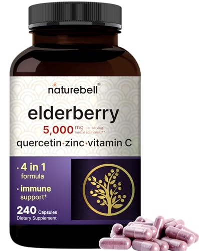 NatureBell Sambucus Elderberry Capsules, 5000mg Per Serving with Quercetin 500mg NatureBellAu supplements