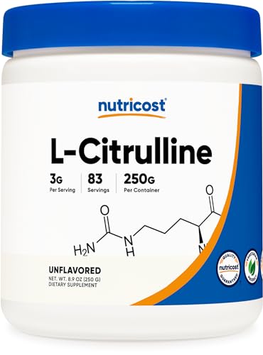 Nutricost Pure L-Citrulline (Base) Powder 250 Grams NutricostUS supplements