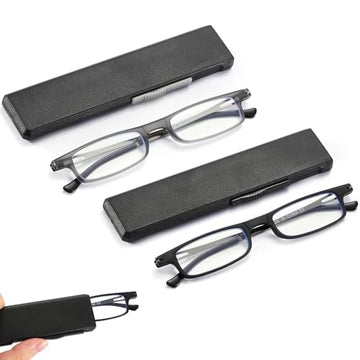 TOVEEN 2 Pack Compact Reading Glasses Anti Blue Light UV, Ultra-thin Slim TR90 Readers TOVEENAu supplements