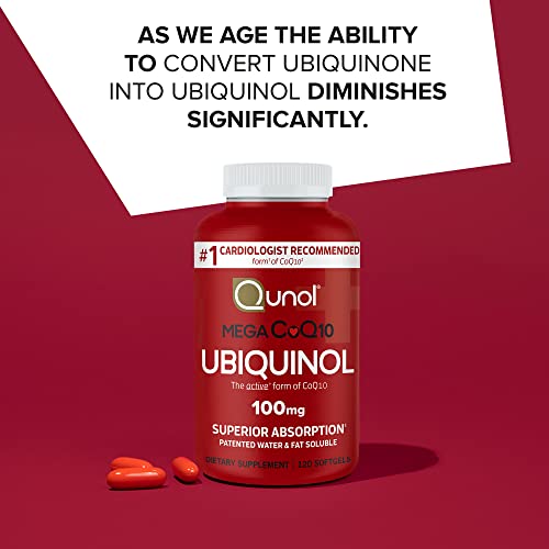 Qunol Mega Ubiquinol CoQ10 100mg Softgels- Superior Absorption - Active form QunolUS supplements