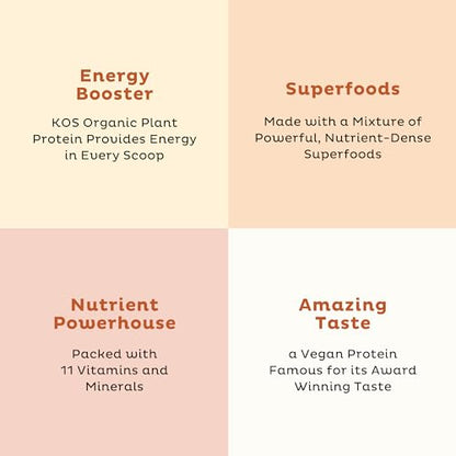KOS Organic Vegan Protein Powder with 50mg Caffeine, Salted Caramel Coffee KOSUS supplements