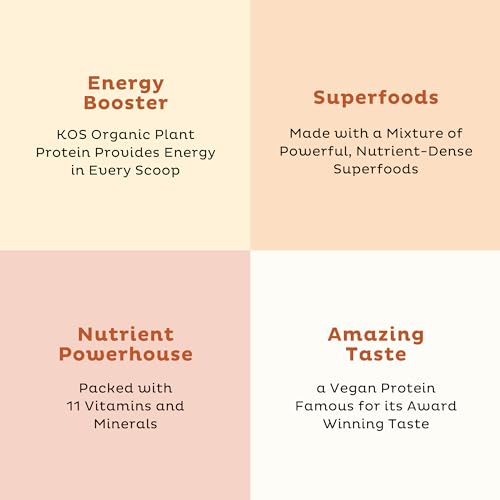 KOS Organic Vegan Protein Powder with 50mg Caffeine, Salted Caramel Coffee KOSUS supplements