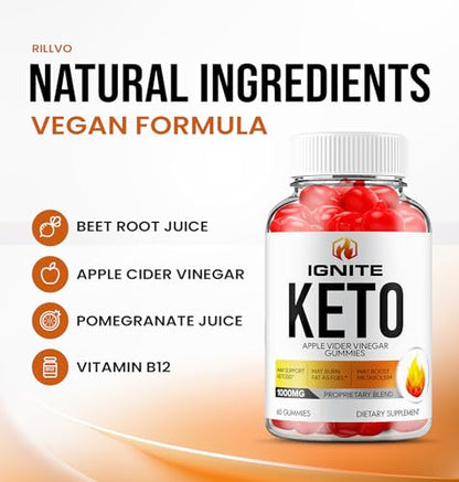 (3 Pack) Ignite Keto ACV Gummies - Official - Keto Ignite ACV Advanced Formula Plus RillvoUS supplements