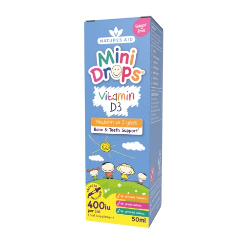 Natures Aid Vitamin D3 Mini Drops for Infants and Children, Sugar Free, 50ml natures aidUS supplements
