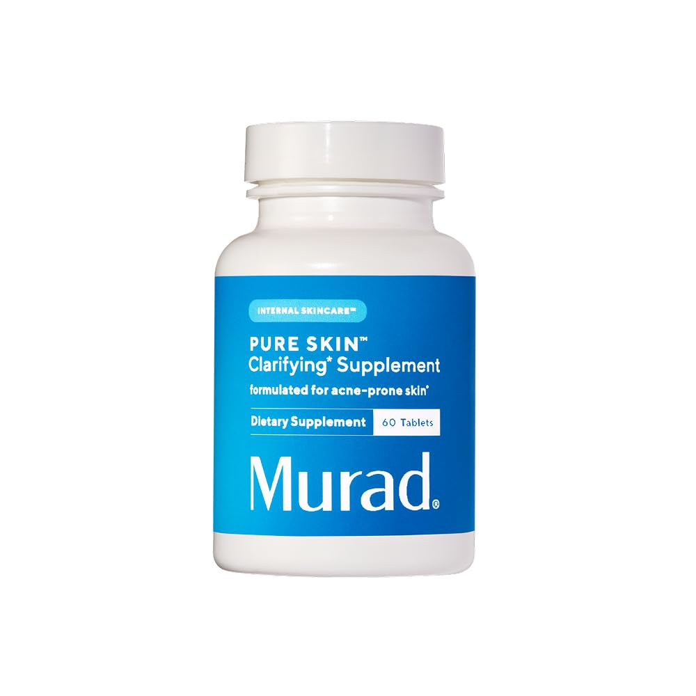 Murad Pure Skin Acne Supplements – 60 Tablets – Clear Skin Support with Blend of Vitamin A & B6, Zinc, Amino Acids, & Burdock Root – Promotes Healthy Skin, Oil Balance, Gut Health & Stress Relief MuradAu supplements