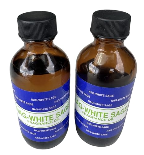 Premium Fragrance Oil 2 Bottles Nag-Musk or Nag-White Sage, 2 Ounces Each in a Glass Bottle GenericAu supplements