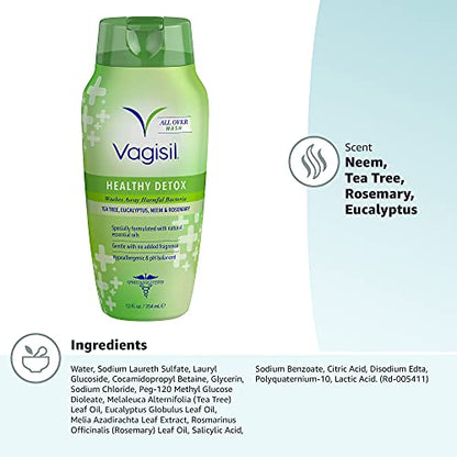 Vagisil Feminine Wash for Intimate Area Hygiene, Healthy Detox, All Over Body Wash VagisilUS supplements