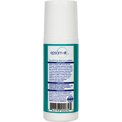 Epsom-It Soothing Nerve Lotion - Roll On Epsom Salt Magnesium Lotion, Topical Magnesium Cream with Capsaicin & Arnica for Tired Muscles and Sleep, 3oz EPSOM-ITAu supplements