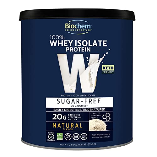 Biochem 100% Whey Sugar-Free Natural 20g, 24.6oz, Certified Vegetarian, Certified Gluten BiochemUS supplements