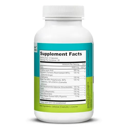 LIVELY VITAMIN CO. Perfect Ten - Anti-Aging & Antioxidant Supplement - Biotin & Lipoic Acid - Healthy Hair, Skin, Nails - Energy Boost - Sharper Brain Function - Stronger Immunity - 60 Capsules LIVELY VITAMIN COnz supplements