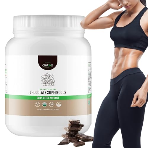 Detox Organics Chocolate Superfood Powder, Detox Cleanse for your Body, Bloating Relief Detox OrganicsUS supplements