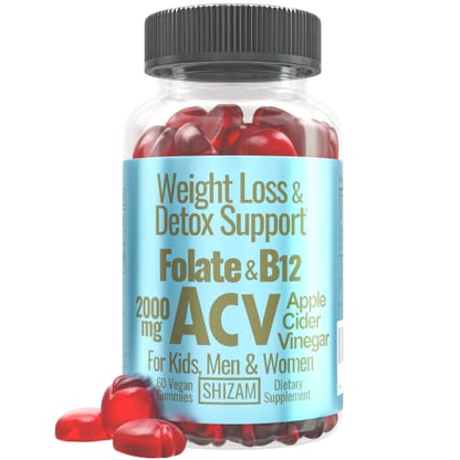 Shizam Weight Loss Detox Gummies. for Kids & Women w/Beet Root & 2000mg ACV Apple ShizamUS supplements