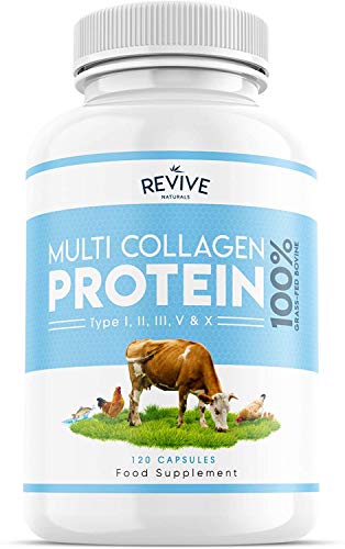 Multi Collagen Protein Capsules - Types I, II, III, V & X - Hydrolysed Grass Fed Bovine, Wild Caught Marine Revive NaturalsAu supplements