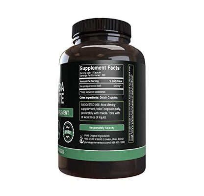 PURE ORIGINAL INGREDIENTS Yerba Mate (365 Capsules), No Magnesium Or Rice Fillers PURE ORIGINAL INGREDIENTSUS supplements