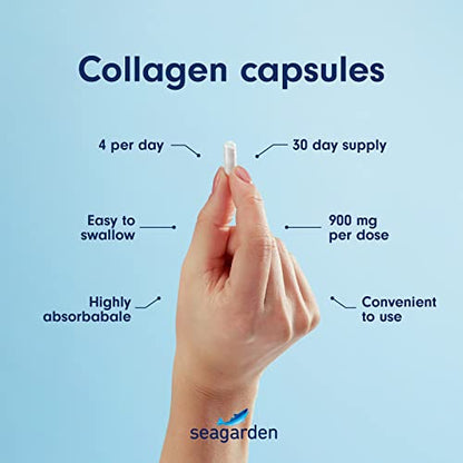 Seagarden Marine Collagen Capsules + Vitamin C | Collagen Peptides (Type I & III) SEAGARDENUS supplements