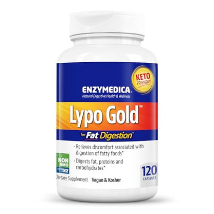 Enzymedica Lypo Gold, Digestive Enzymes for Fat Digestion, Offers Fast Acting Gas EnzymedicaUS supplements