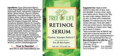 Tree of Life Retinol Serum for Face w/Hydrating Hyaluronic Acid for Wrinkle Soothing Tree of Life BeautyUS supplements