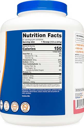 Nutricost Whey Protein Concentrate (Strawberry Milkshake) 5LBS - Gluten Free NutricostUS supplements