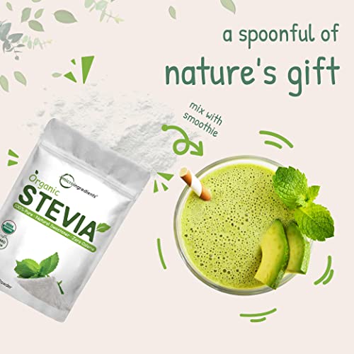 Pure Organic Stevia Powder, 4 Ounces, 706 Serving, Highest Grade Stevia Green Micro IngredientsUS supplements