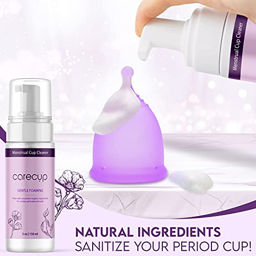 CareCup Menstrual Cup Cleaner - Unscented Foaming Sterilizer Wash for Silicone Period discs - Wipes Clean CareCupAu supplements