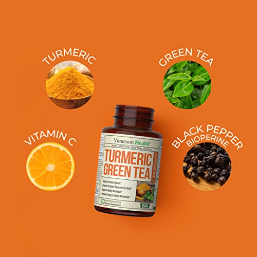 Green Tea Extract Capsules - Green Tea Supplement with Organic Turmeric Curcumin Vimerson HealthAu supplements