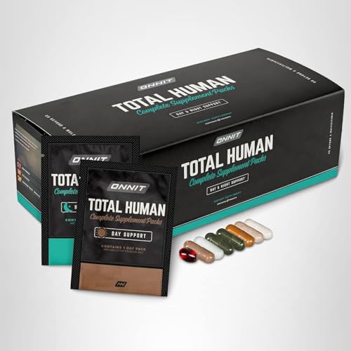 ONNIT Total Human Adult Multivitamin Comprehensive Capsule Packs with Day and Night Support, Daily Vitamin Packs for Men and Women, Dietary Supplement Capsules, 30-Day Supply, 60 Packs ONNITAu supplements