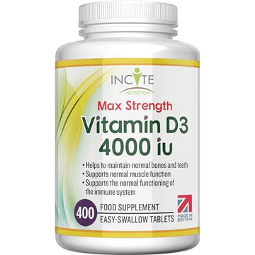 Vitamin D3 4000 iu - Vitamin D Tablets - 1 Year Supply Tablets - Vegetarian - Vitamin D Incite NutritionUS supplements
