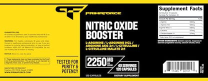 Primaforce Nitric Oxide Booster (2,250mg, 120 Capsules) - 40 Servings of Our High Potency PrimaforceUS supplements